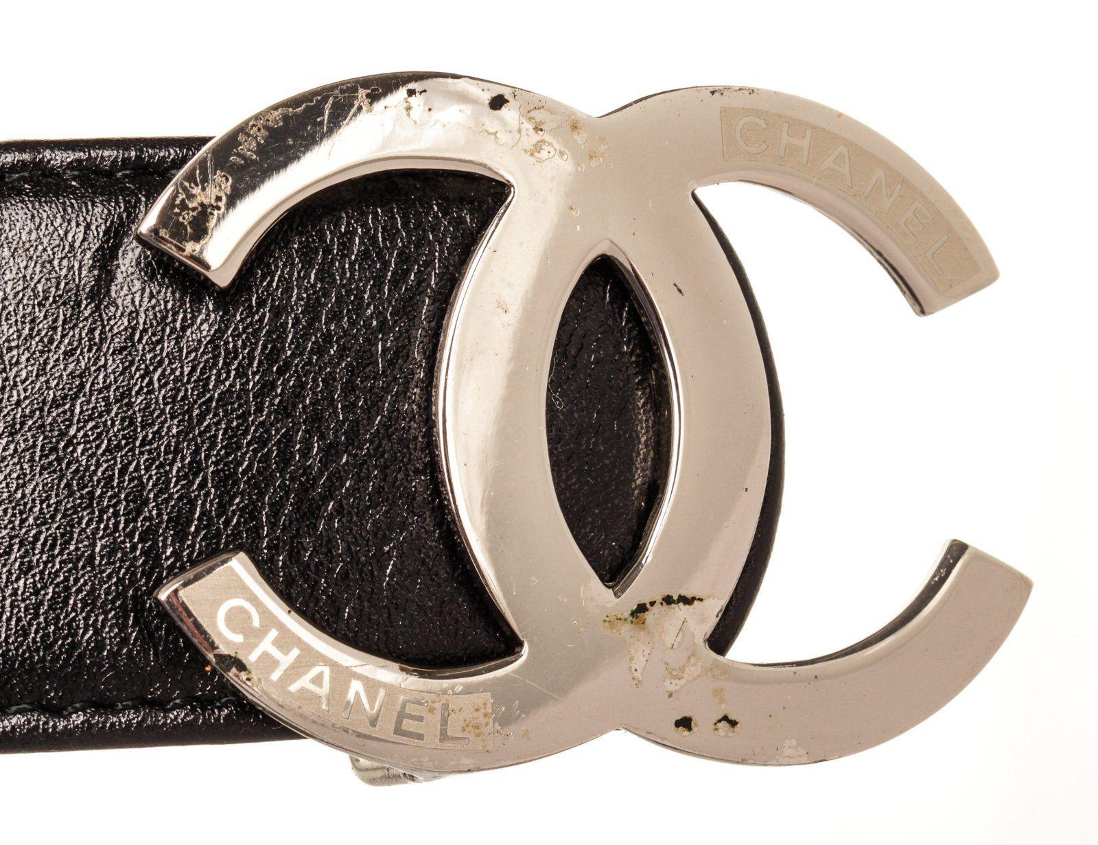 Chanel Black Leather CC Belt