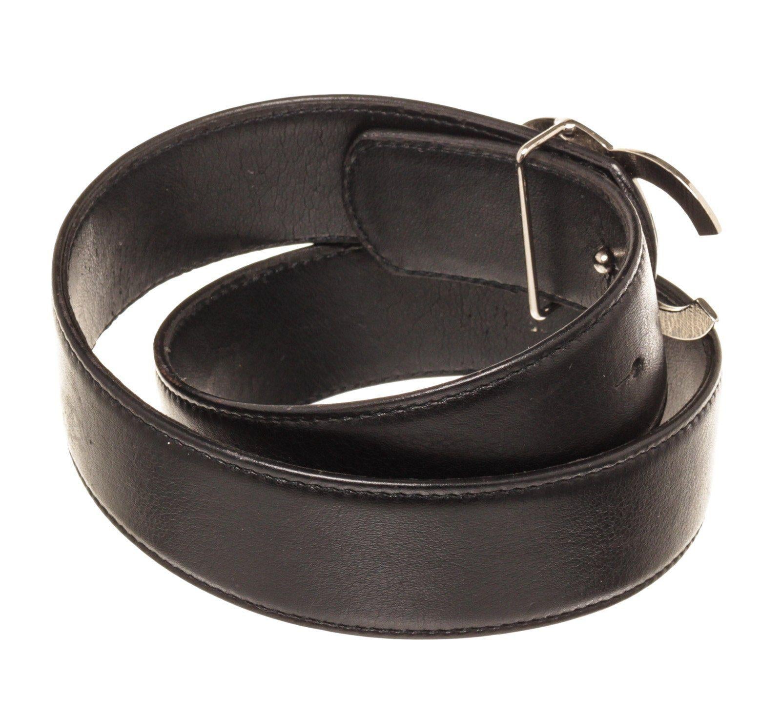 Chanel Black Leather CC Belt