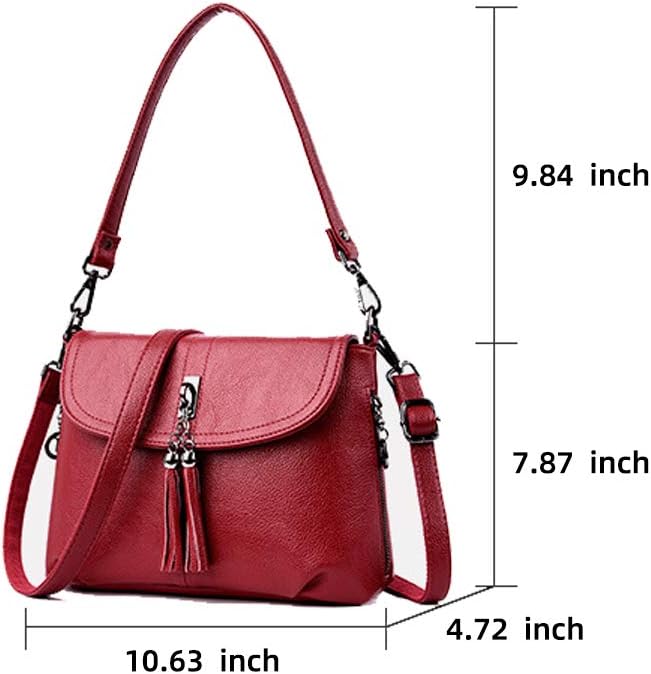 MINTEGRA Crossbody Bag for Women with Tassel Functional Shoulder Purse Saddle Messenger Bag