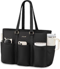 LOVEVOOK Laptop Tote Bag for Women Work, Teacher Tote Bag Nurse Bag With Large Cup Holder, Utility Professional Computer Bag For Work/Travel/College/Daily, Large Purse Handbag With Multi Pockets