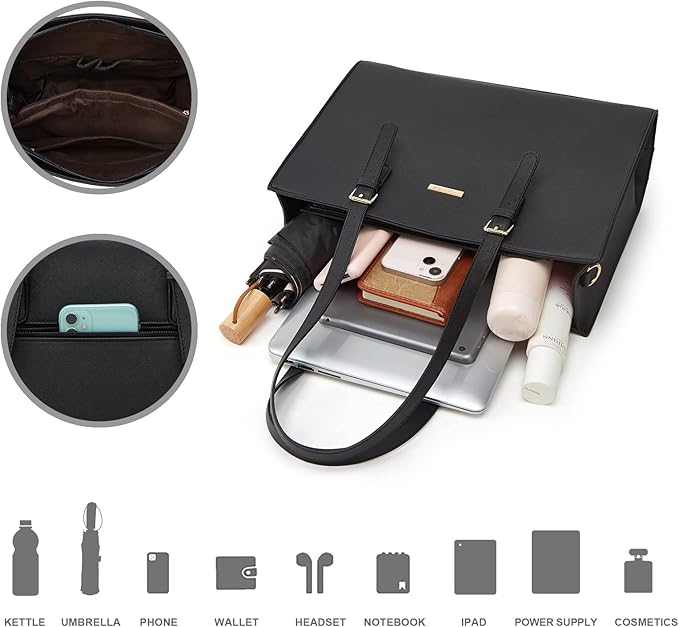 Women Fashion Synthetic Leather Handbags Tote Bag Shoulder Bag Top Handle Satchel Purse Set