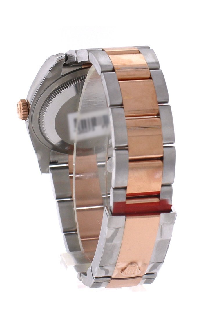 Rolex Datejust 36 Chocolate floral motif set with diamonds Dial Fluted Steel and 18k Rose Gold Oyster Watch 116231