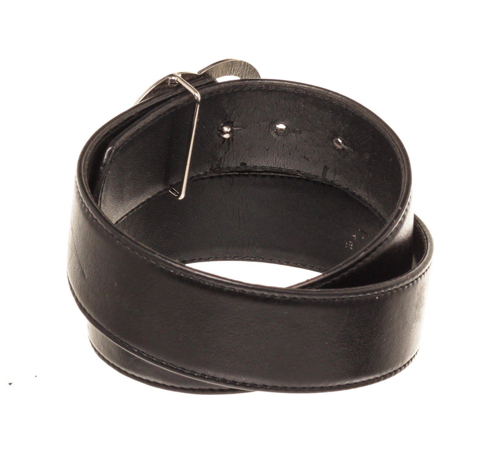 Chanel Black Leather CC Belt