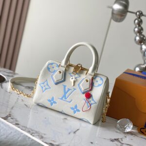 Speedy Bandouliere 20 Bag Ice Blue M46883 Premium Original Leather Edition