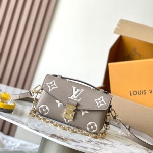 Premium MB Chip Version Original Leather Pochette Metis East West Model M23081 Elephant Grey