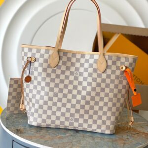 Luxury MB Neverfull Medium  White & Pink, Premium Imported Fabric